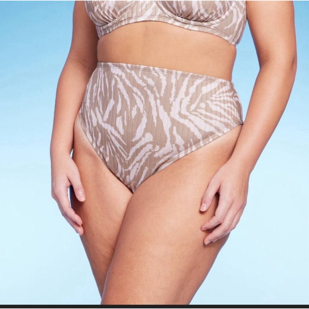 Women's Wild Fable animal print Brown High Waist High Leg Cheeky Bikini Bottom
